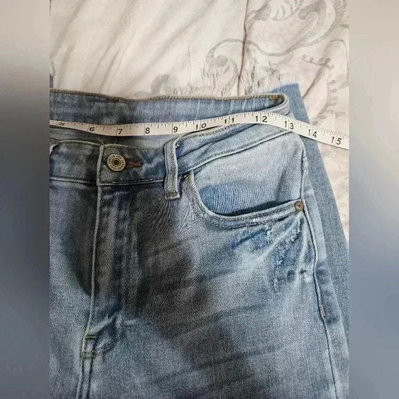 Kancan light wash distressed bottom jeans! - Picture 6 of 7